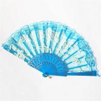 China 23*42cm Elegant Foldable Hand Fans Rose Pattern Plastic Lace Hand Fan factory