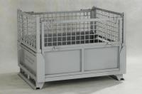 China IBC Metal Cage Warehouse Metal Storage Bins With Gray Painted Foldable Metal Cage factory