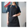 China Black Blue Green Customized Logo Cotton Kitchen Apron Durable For Cooking Chef factory
