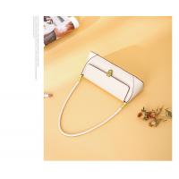 China Women White Baguette Shape PU Leather Clutch Bag Pouch Handbag for sale