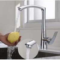Quality High Arc Brass Kitchen Mixer Tap Stainless Steel Kitchen Tap Chrome Finish for sale