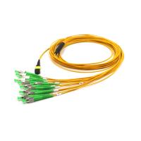 Quality 12 Fiber Fan Out Low Loss Yellow MTP MPO To ST APC Mpo Trunk Cable Patch Cord Length 1 Meter for sale