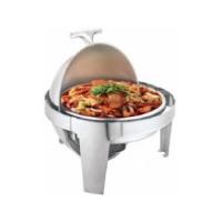China 6.0L Round Roll Top Chafer With Show Sliver Color for cooking buffets factory