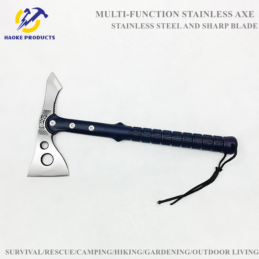 China Multi-Function Light Weight Stainless Steel Survival Rescue Axe With Double Sharp Blades factory