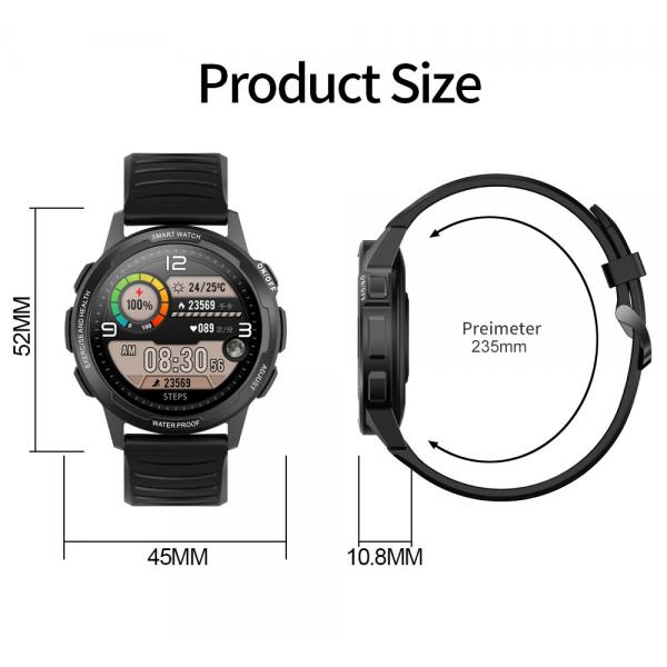 Quality IP68 Waterproof GPS Tracking Smartwatch AMOLED Round Screen Heart Monitor Wristwatch for sale