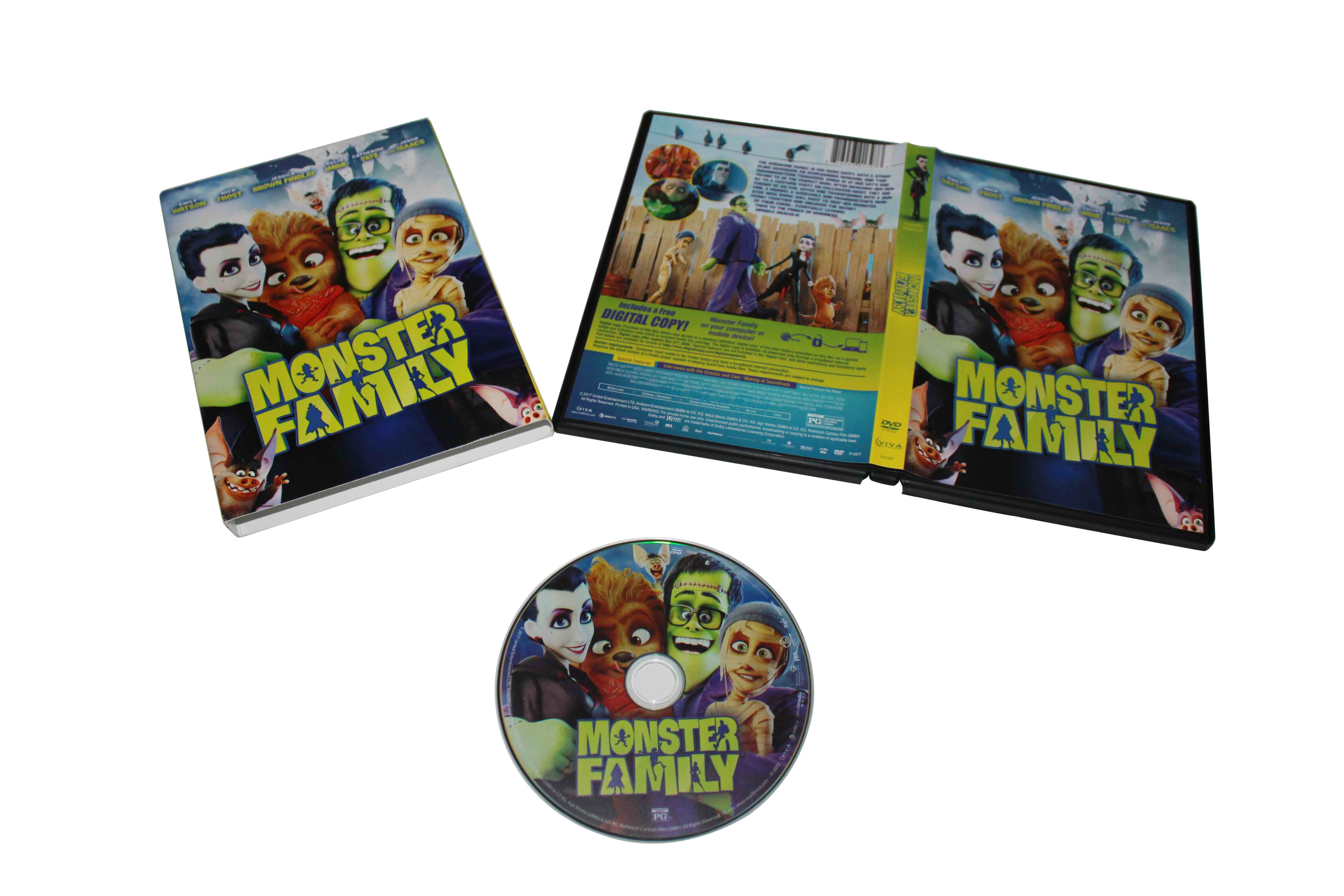 China 2018 newest  Monster Family disney dvd movies cartoon movies kids movies with slip cover case drop ship factory
