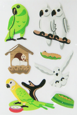 Quality Decorative Birdie Small Puffy Stickers , Soft Safe Diy Foam Stickers for sale