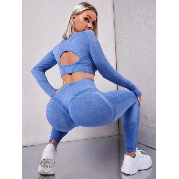 Quality Workout Outfit Sports Wear Push up Yoga Suits Women Long Sleeves Scrunch for sale