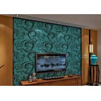 China Luxury Soundproof Velvet Flock Wallpaper / 3D Wall Covering With 0.7*10M Size , Eco Friendly factory