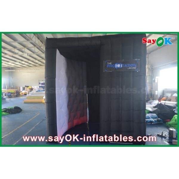 Quality Photo Booth Props Black Arc Shape Inflatable Photo Booth Enclosure Wholesale Photobooth With Print for sale