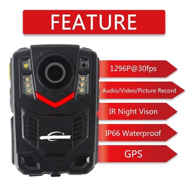 Quality Body Mounted Police Video Cameras With GPS Function for sale