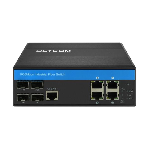 Quality 1000Mbps Industrial Managed POE Switch 4SFP Fiber Ports 4UTP Ports With Console Port for sale
