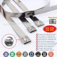 Quality 7.9mm Width Self-locking Metal Cable Ties, 100-1000mm Length Ball-locking Tie for sale