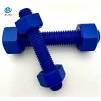 China Polytetrafluoroethylene Coated Steel Stud Bolts PTFE Double Ended Threaded Bolt With Nuts factory
