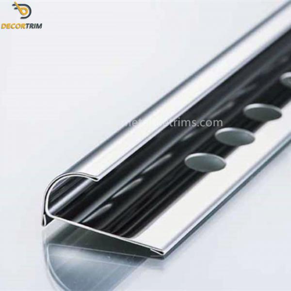 Quality Grade 304 Stainless Steel Tile Edge Trim 10mm X 2.5m Half Round Shape for sale