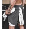 China Double-layer Sports Quick-drying Shorts Five-point Shorts European American Men's Summer New Fitness Training Running Men Woven factory