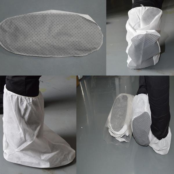 Quality Long Disposable Hospital Booties Shoe Covers Non Skid Waterproof Surgical White for sale