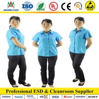 China EN 61340 80 Washings 4mm Grid Poly cotton ESD Smock factory