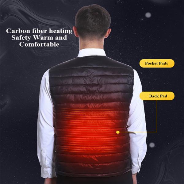 Quality USB Rechargeable Heated Waistcoat Power Bank Heated Vest Outdoor for sale