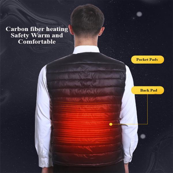 Quality USB Rechargeable Heated Waistcoat Power Bank Heated Vest Outdoor for sale