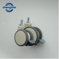 China PU Tread Hospital Bed Caster Wheels Threaded Stem Casters Wear Resistant factory