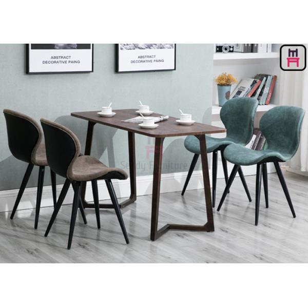 Quality S Shape Metal Restaurant Chairs Leather Upholstered Customized Cushion Color for sale