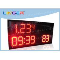 China Semi - Outdoor LED Digital Clock With Time / Temperature Function 15kgs factory