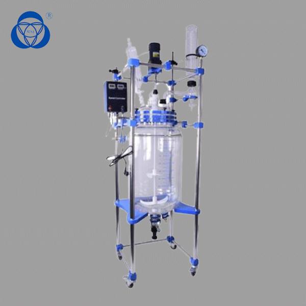 Quality 10L Jacketed Glass Reactor , Lab Glass Reactor For Pharmaceutical Industry for sale