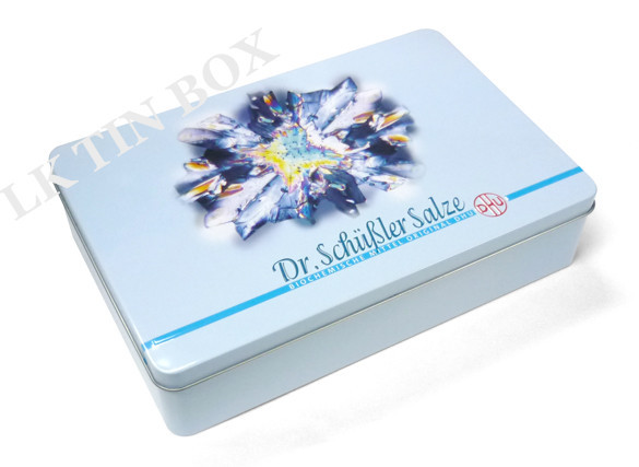 Quality Christmas Blue Rectangular Tin Box For Chocolate Cookie Gift Promotions for sale