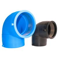 China Pe 100 Hdpe Pipe Compression Fittings And Transition Fittings With Bend HDPE 50mm 315mm Butt Welding Reducer 90 Elbow factory
