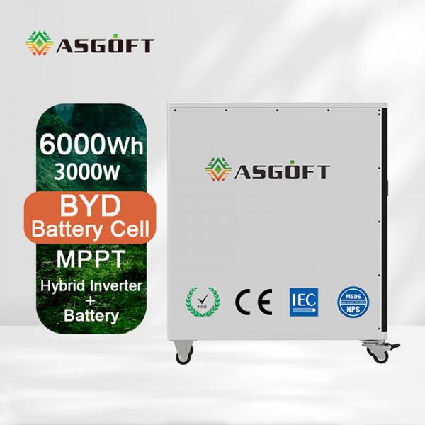 Quality 6KWH Lifepo4 off Grid Hybrid Inverter 3kw Solar Energy Storage System for sale