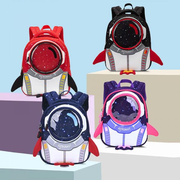 Quality Waterproof 3D Rocket Kids Backpack Anti Lost Cartoon Girls Astronauts School Bags for sale
