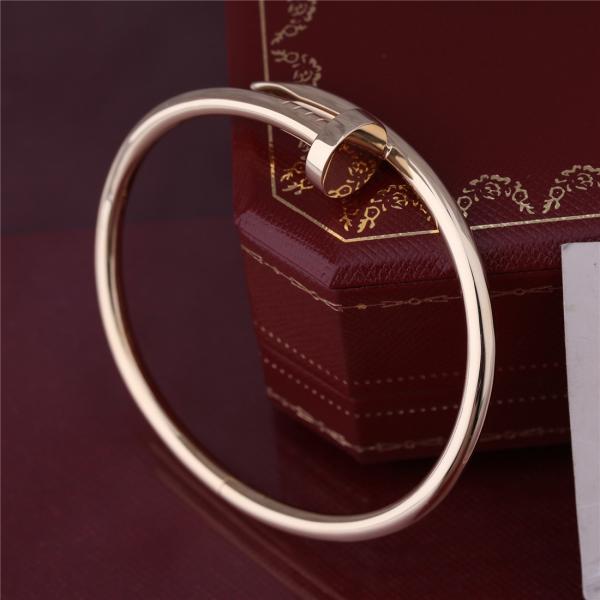Quality Real Gold  JUSTE UN CLOU BRACELET YELLOW GOLD Thick Model Nail Bangle B6048217 for sale