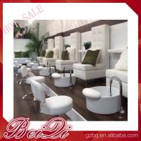 China luxury white leather king chair manicure and pedicure furniture spa chair leather cover factory