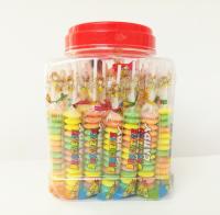 China Multi Fruit Flavor Baby Compressed Candy Brochette In Plastic Jars Taste Sweet And Sour factory