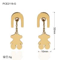 China Handmade Gold Plated Stainless Steel Earrings For Ladies Ear Pendants factory