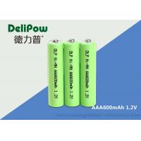 China Small Power 1.2V 600mAh Rechargeable Battery , Rechargeable Aaa Batteries Nimh factory