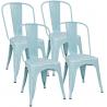China Kitchen Stackable Restaurant Chairs Bistro Cafe Side OEM Available Metal Leg factory