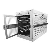China Silver 48 XXL Heavy Duty Collapsible Dog Crate Foldable Pet Cage Puppy Compartment for sale