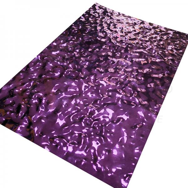 Quality Purple Color Embossed Stainless Steel Sheet Small Size Water Ripple Anti Skid Road Plates for sale