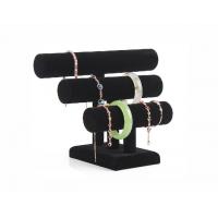 China 3 Layers T-Bar Jewelry Display Triple 6 Height Black Leatherette Bracelet Holder factory