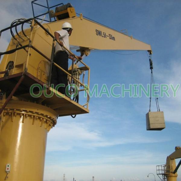 Quality 5T 13.5M Deck Fixed Boom Hydraulic Marine Cranes for sale