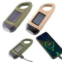 China LED Solar Powered Flashlight USB Charging Hand Crank Dynamo Flashlight Survival Gear Fishing Flashlight Clip for Outdoor factory