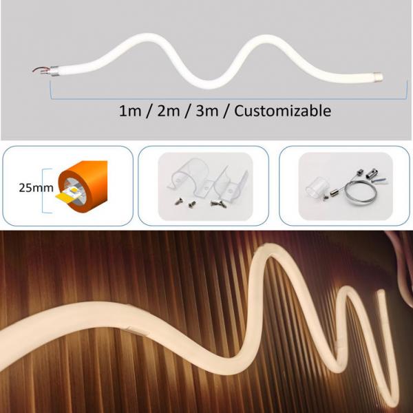 Quality 25mm Dia Silicone Dimmable LED Strip 12V 24V Flexible Neon Tube Lighting for sale