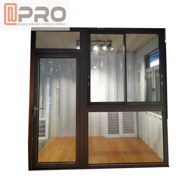 Quality Black Color Powder Coated Aluminium Glass Hinged Door For Housing Project Door for sale