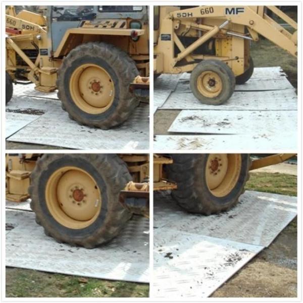 Quality 4ft.W X 8ft.L Diamond Plate Tread Design HDPE Ground Protection Mats Clear for sale