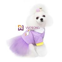 China Sweet Candy Colored Dog Party Dress Pet Clothing CVC Jersey 180G With Sparkly Tulle  Skirt factory