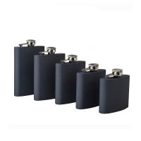 China Portable Stainless Steel Wine Cup 6oz 7oz 8oz Black Powder Coating Hip Flask factory