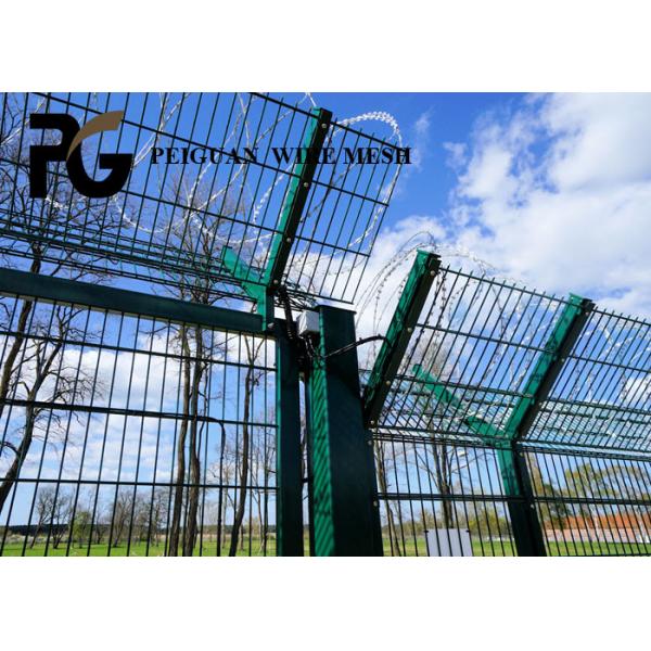 Quality Decorative Airport Security Metal Fencing With Razor Barbed Wire for sale