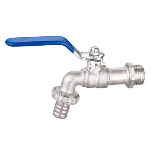 Quality Threaded Nickel Plated Brass Ball Bibcock Valve Max.25bar Pressure for sale